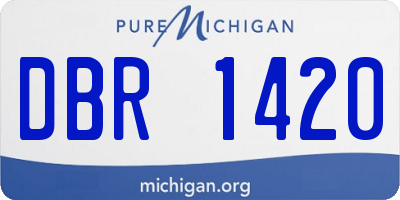 MI license plate DBR1420