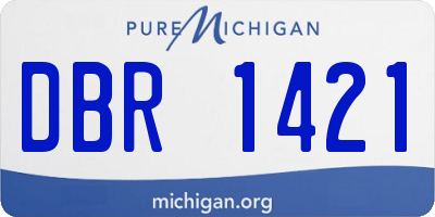 MI license plate DBR1421