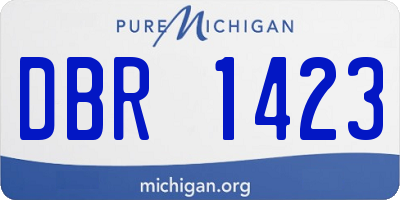 MI license plate DBR1423