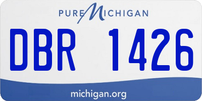 MI license plate DBR1426