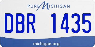 MI license plate DBR1435