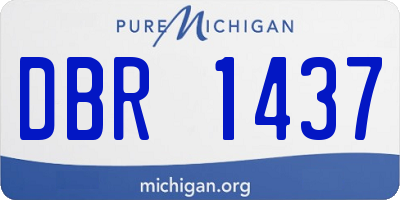 MI license plate DBR1437