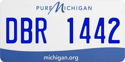 MI license plate DBR1442