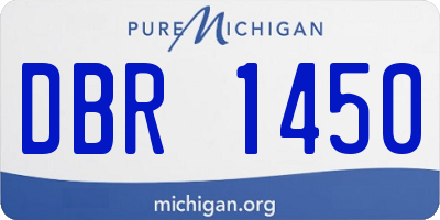 MI license plate DBR1450