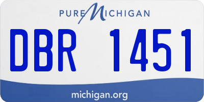 MI license plate DBR1451