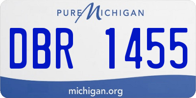 MI license plate DBR1455
