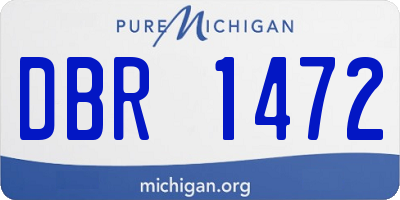 MI license plate DBR1472