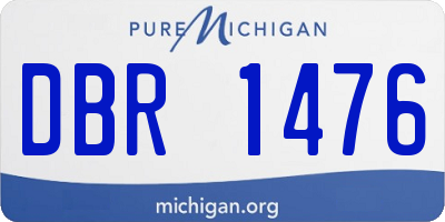 MI license plate DBR1476