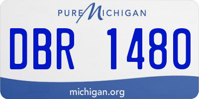 MI license plate DBR1480