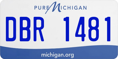MI license plate DBR1481