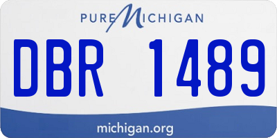 MI license plate DBR1489