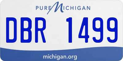 MI license plate DBR1499