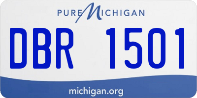 MI license plate DBR1501