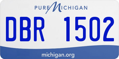 MI license plate DBR1502