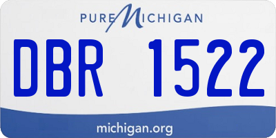 MI license plate DBR1522