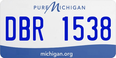 MI license plate DBR1538