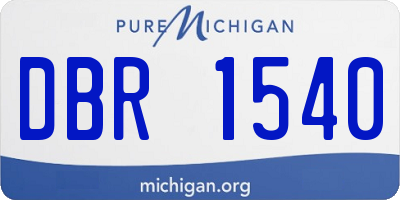 MI license plate DBR1540