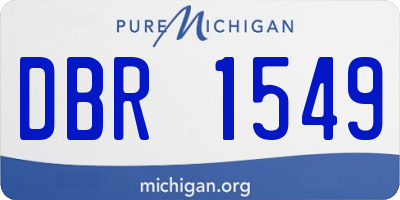 MI license plate DBR1549