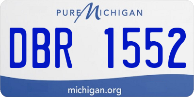 MI license plate DBR1552