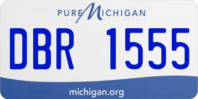 MI license plate DBR1555