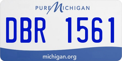 MI license plate DBR1561
