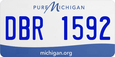 MI license plate DBR1592