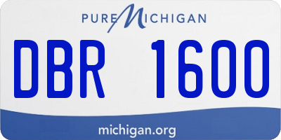 MI license plate DBR1600