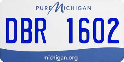 MI license plate DBR1602