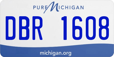 MI license plate DBR1608