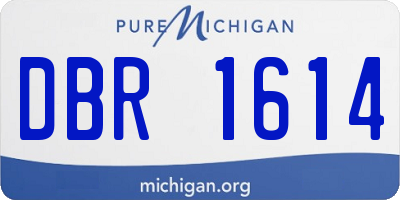 MI license plate DBR1614