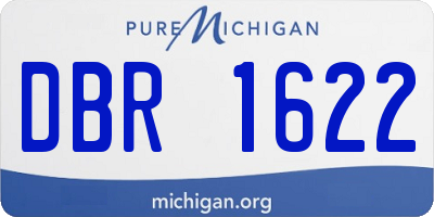 MI license plate DBR1622