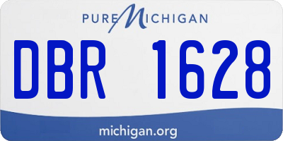 MI license plate DBR1628