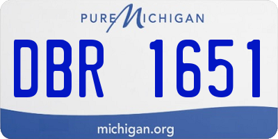 MI license plate DBR1651