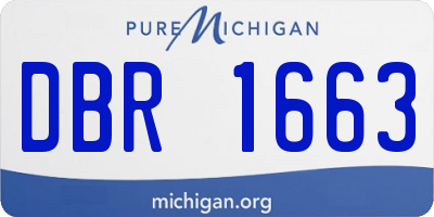 MI license plate DBR1663