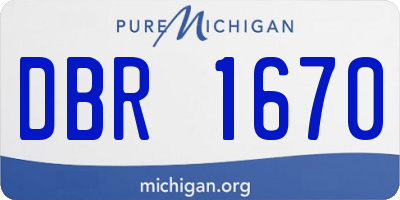 MI license plate DBR1670