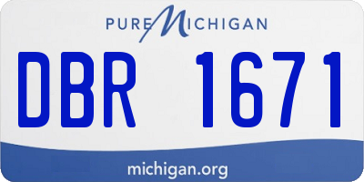 MI license plate DBR1671