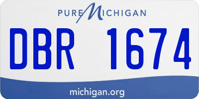 MI license plate DBR1674