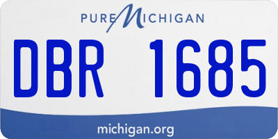 MI license plate DBR1685