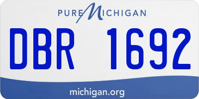 MI license plate DBR1692