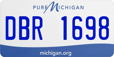 MI license plate DBR1698