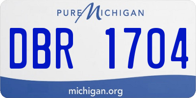 MI license plate DBR1704
