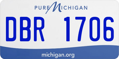 MI license plate DBR1706