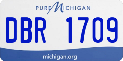 MI license plate DBR1709