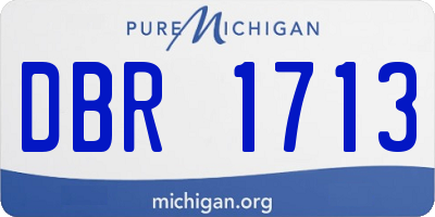 MI license plate DBR1713