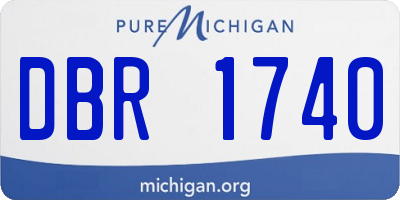 MI license plate DBR1740