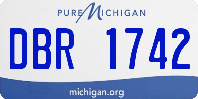 MI license plate DBR1742