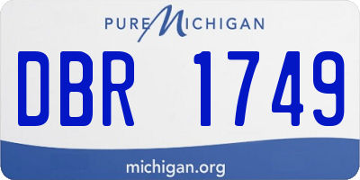 MI license plate DBR1749