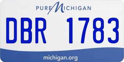 MI license plate DBR1783
