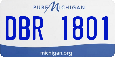 MI license plate DBR1801