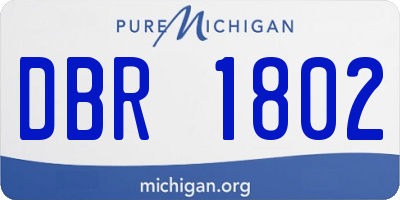 MI license plate DBR1802